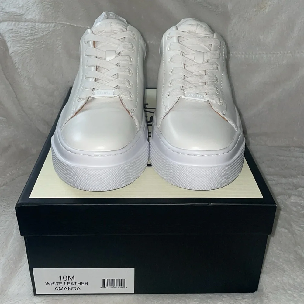 NWT J/SLIDES AMANDA White Leather Sneaker - Picture 7 of 15